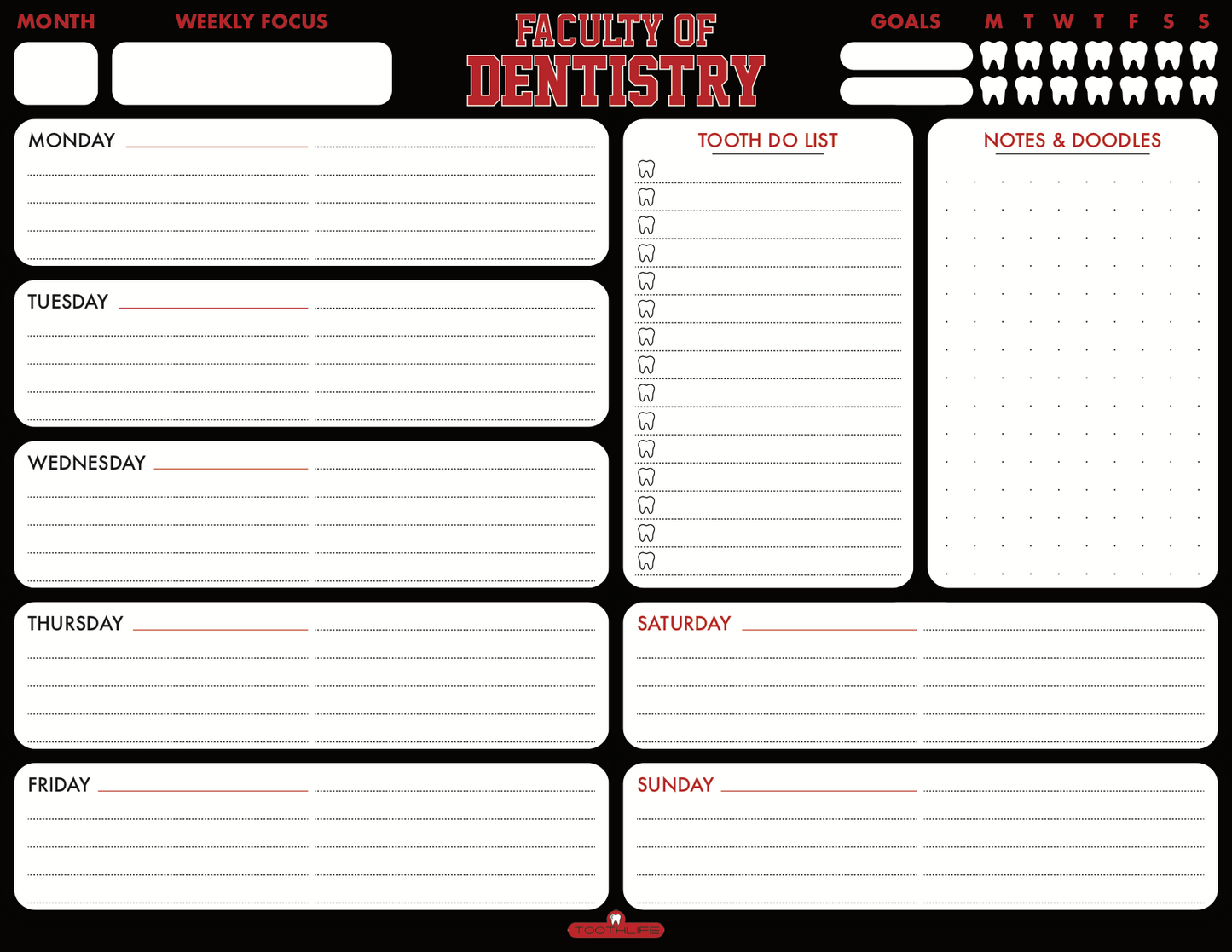 Dentistry Weekly Planner