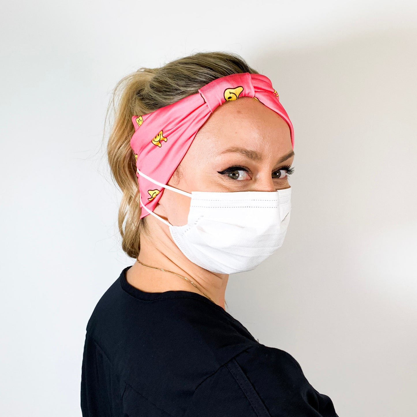 Hot Pink Happy Tooth Bow Headband