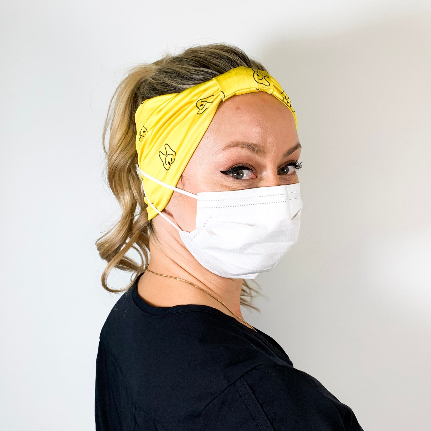 Yellow Happy Tooth Bow Headband