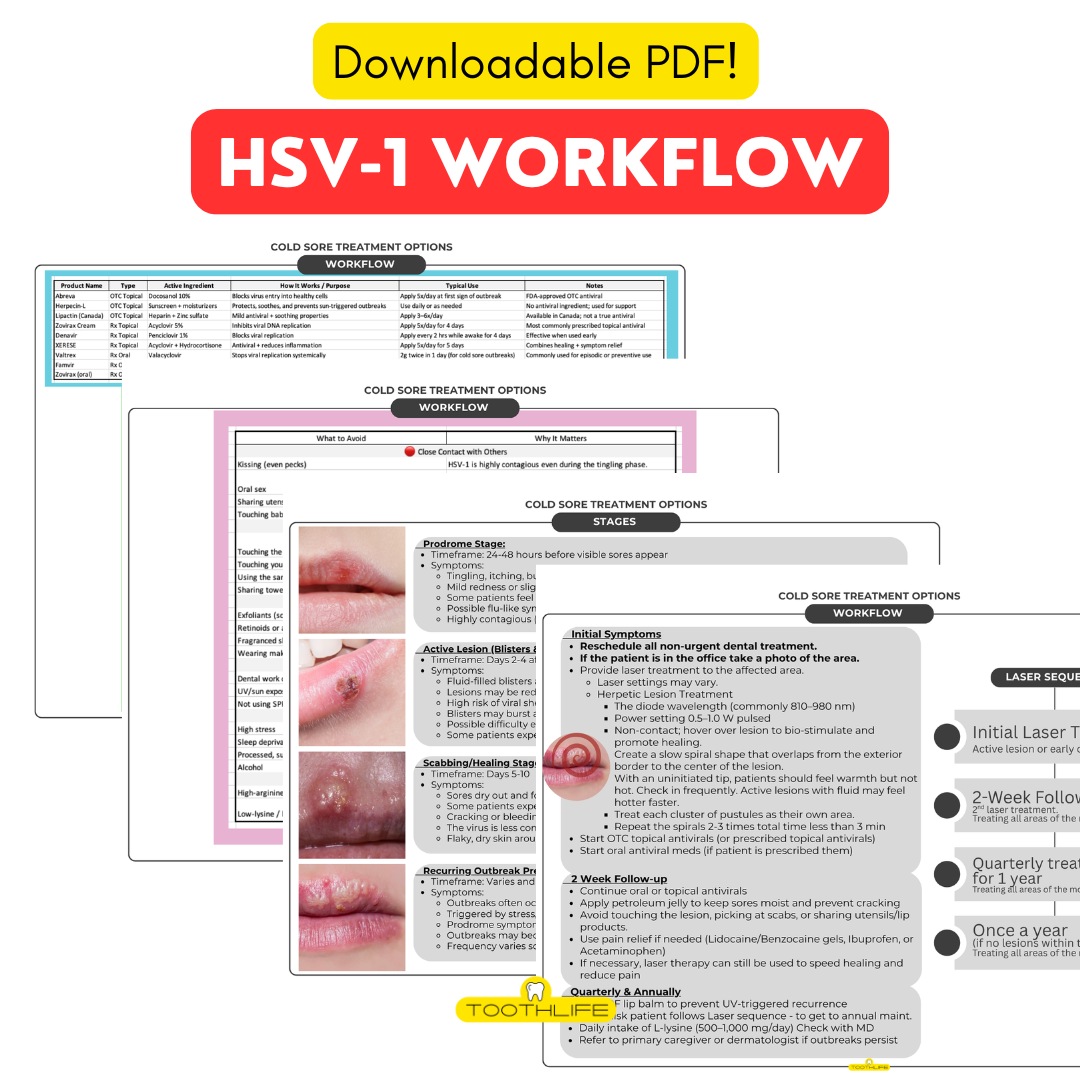 HSV-1 Herpes Treatment Workflow – Toothlife
