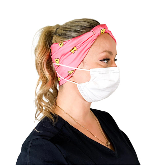 Hot Pink Happy Tooth Bow Headband