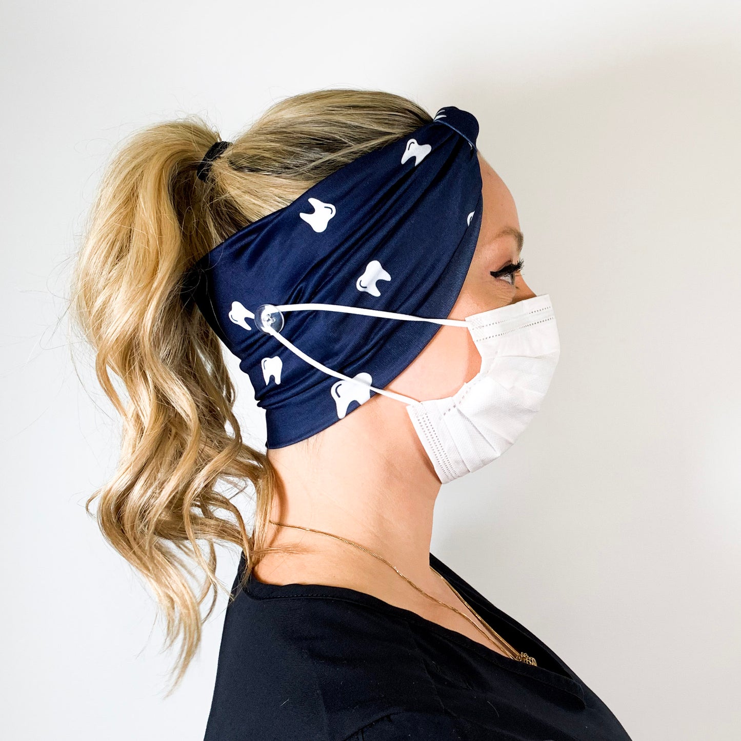 Navy Blue Bow Headband