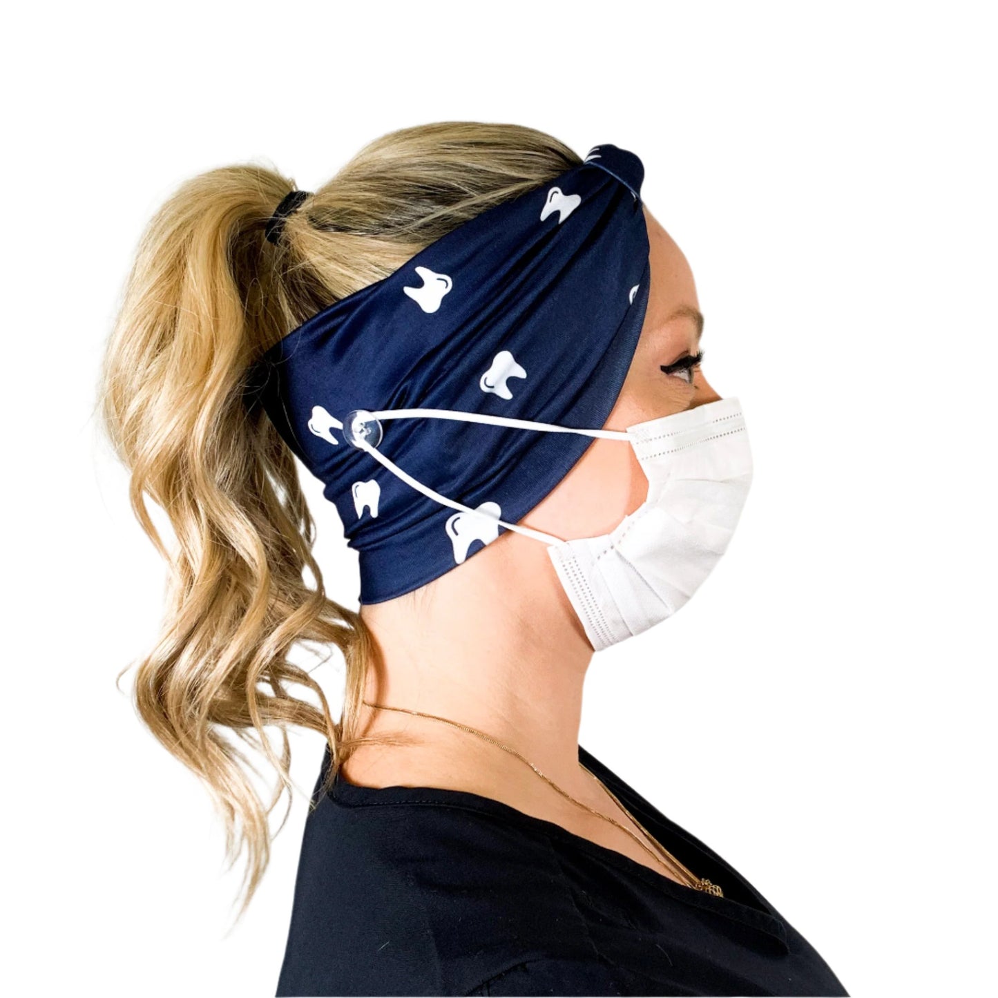 Navy Blue Bow Headband