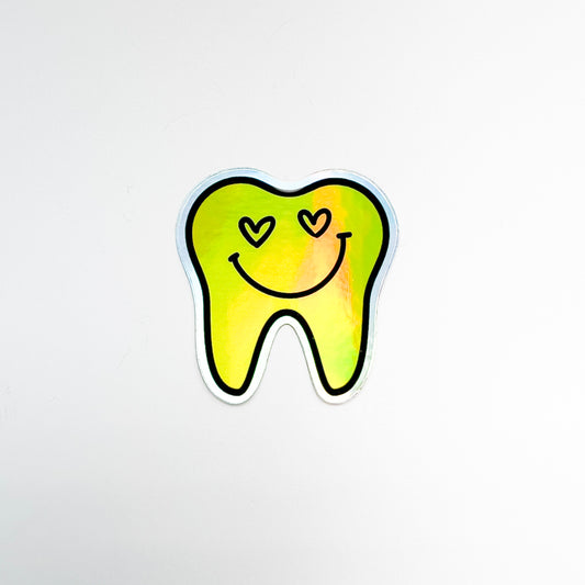 Heart Eyes Holographic Tooth Sticker