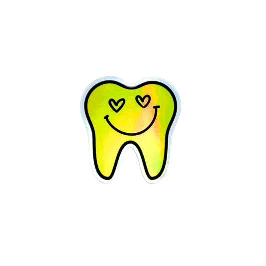 Heart Eyes Holographic Tooth Sticker