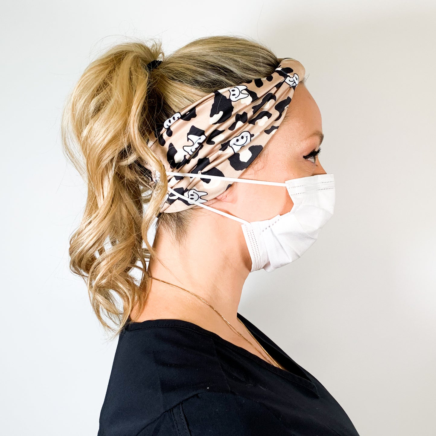 Tan Leopard Bow Headband